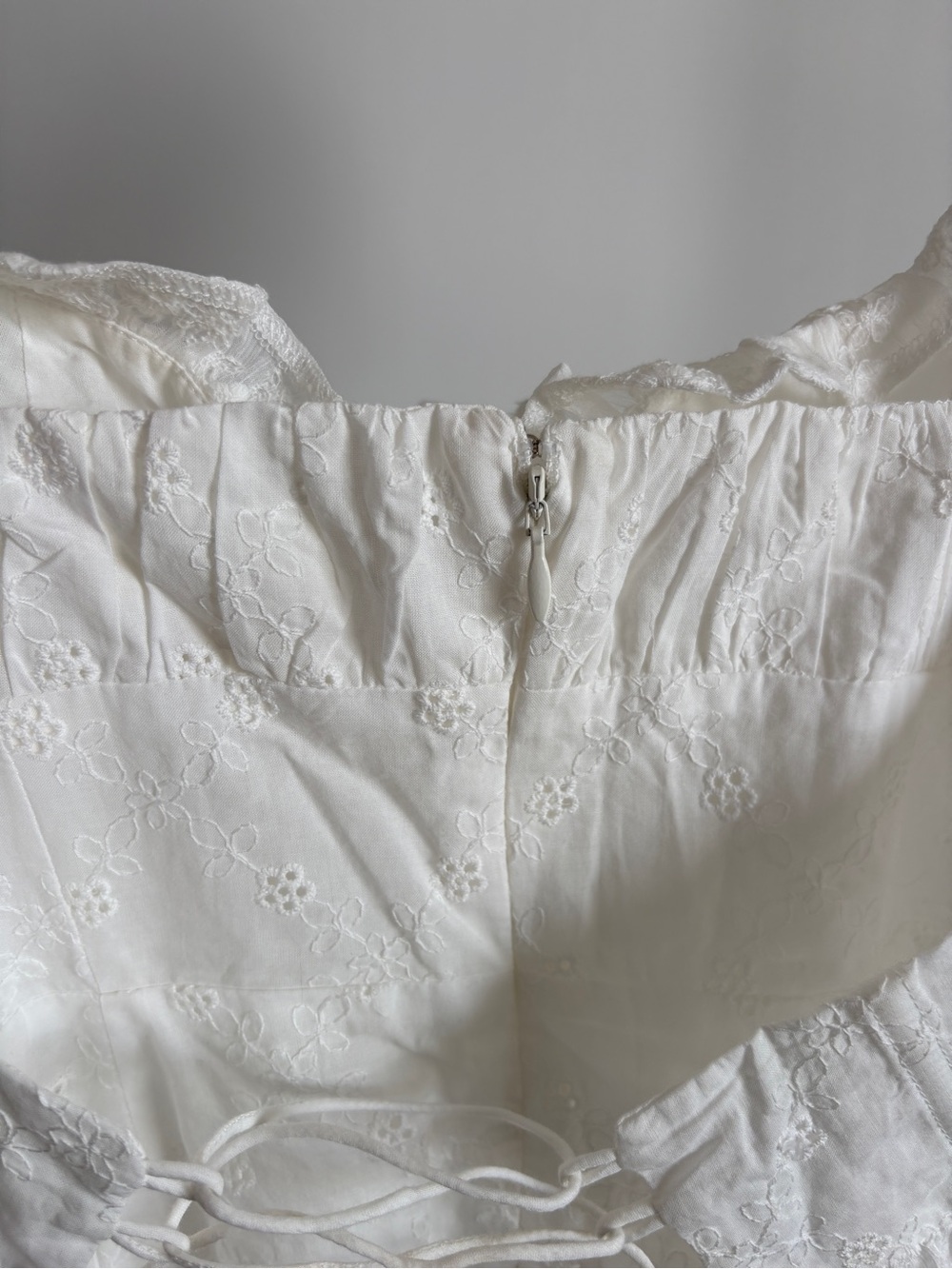 $319 NWT For Love & Lemons “Morgan” Corset Mini Dress in White Sz Small - Picture 9 of 16